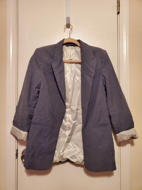 H&M Slate Gray Women's Blazer Jacket - Open Front